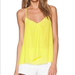 AQUA Women's Limeade V-Neck Flowy Top Sz S
